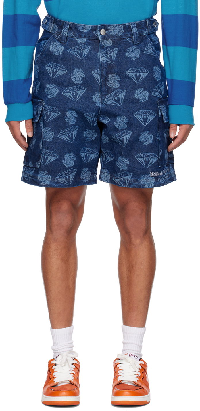 Къси панталони BILLIONAIRE BOYS CLUB Billionaire Boys Club Printed Denim Cargo Shorts Синьо | B23153, 0