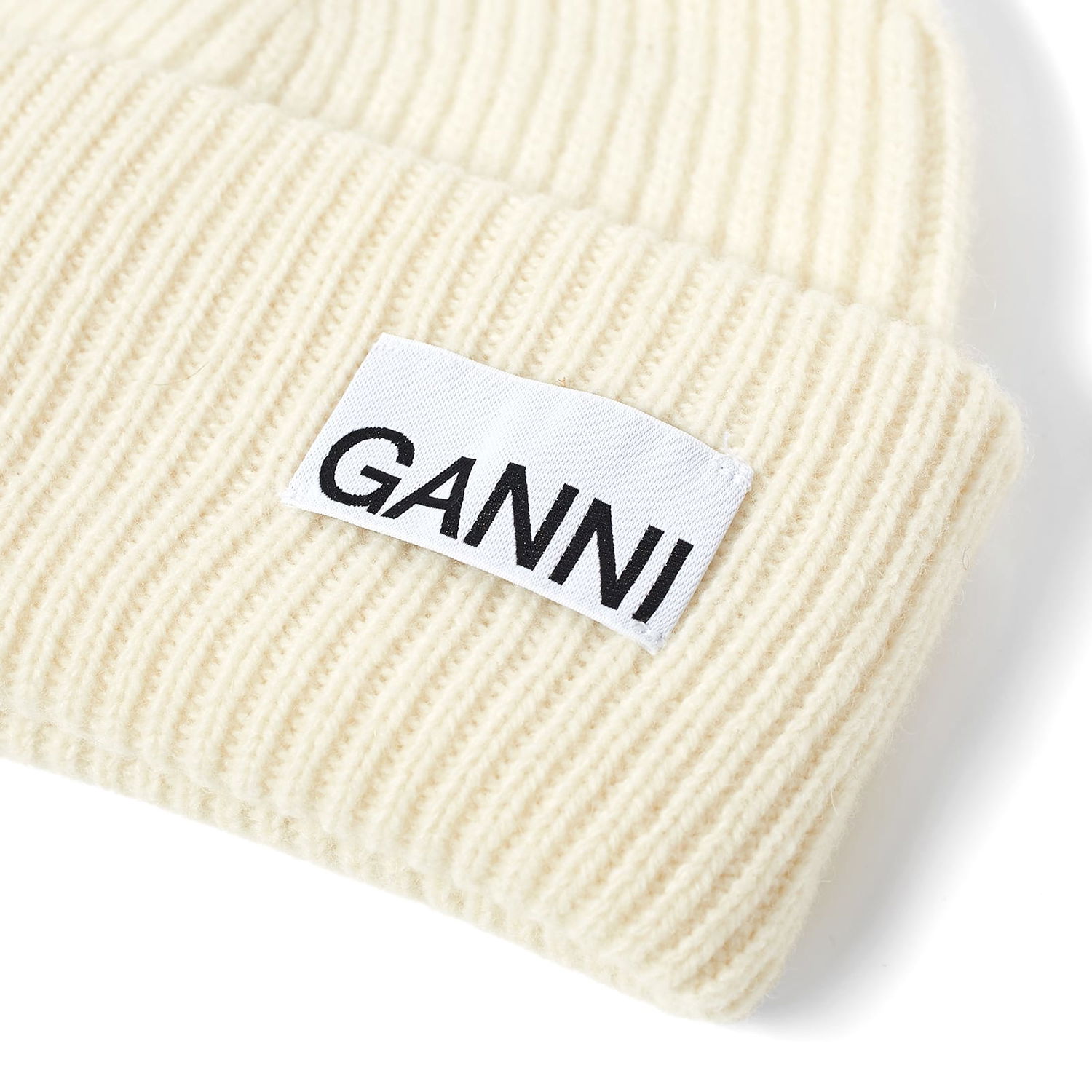 Шапка GANNI Rib Knit Beanie Бежово | A5627-135, 1