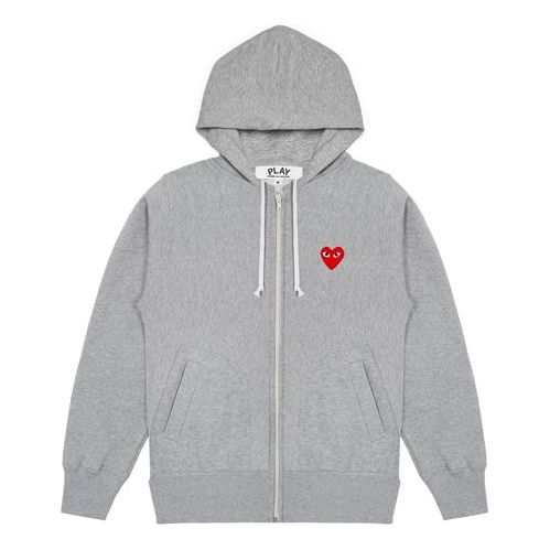 Суитчър Comme des Garçons PLAY Five Heats Logo Zip Hoodie Сиво | AZ-T249-051-1, 0