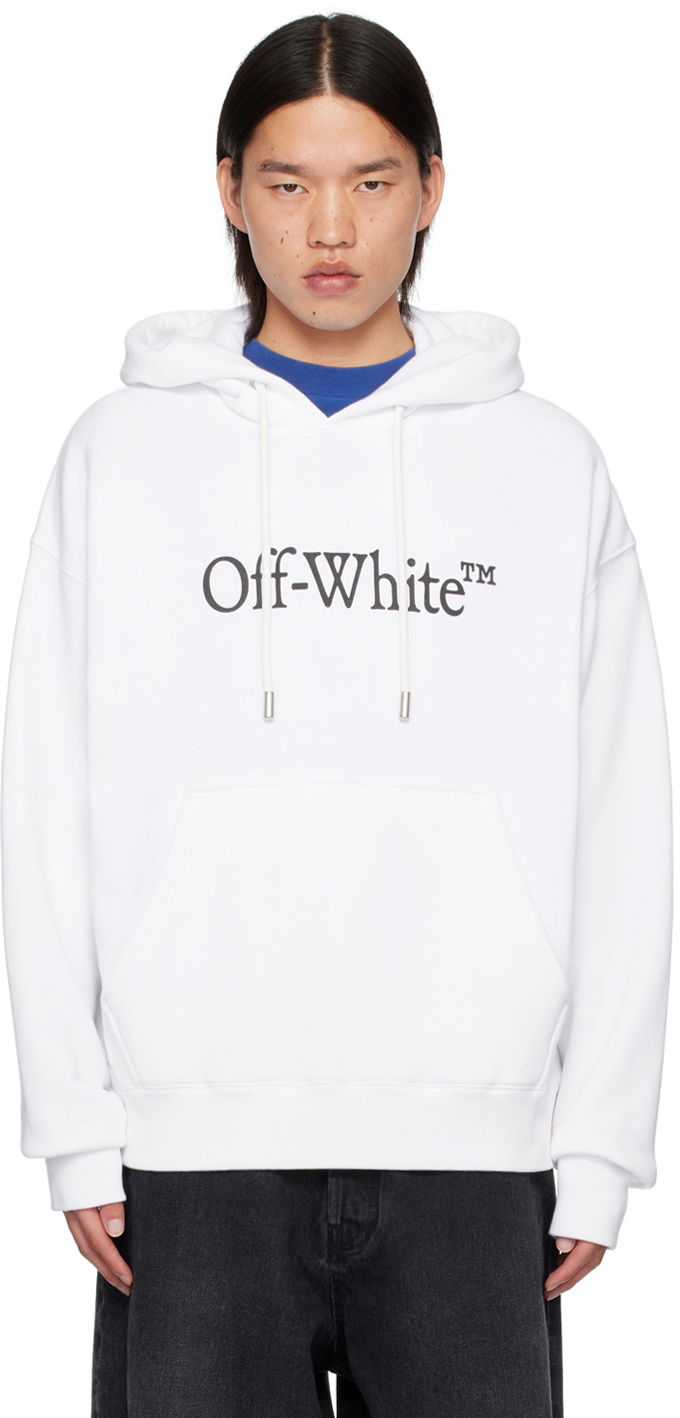 Суитчър Off-White White Big Bookish Skate Hoodie Бяло | OMBB085C99FLE0120110