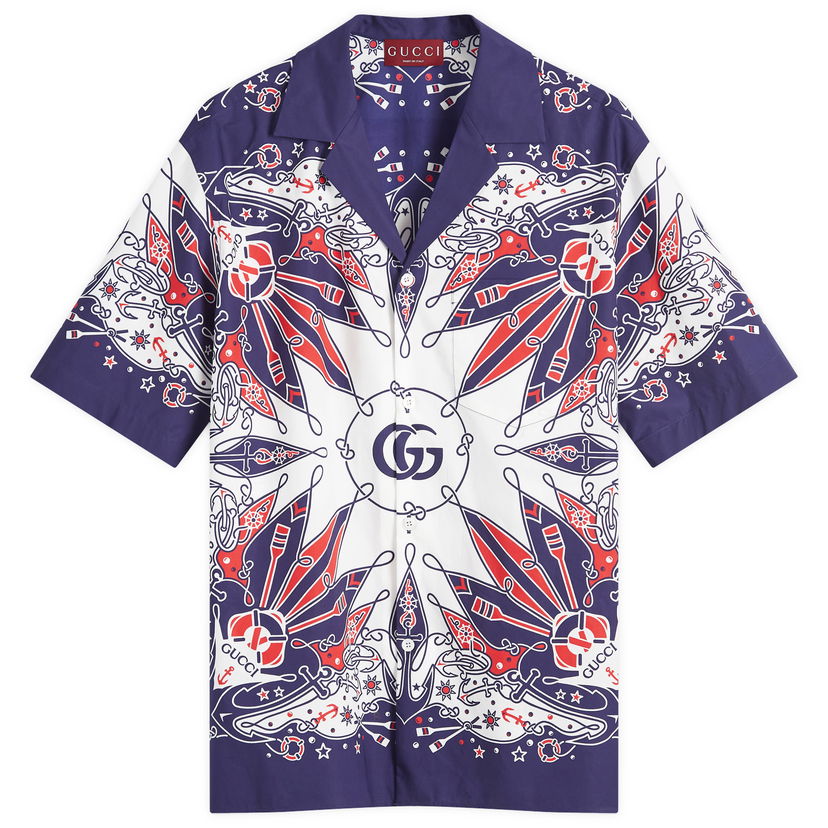 Риза Gucci Bandana Print Vacation Shirt Лилаво | 787257-ZAQPD-9059