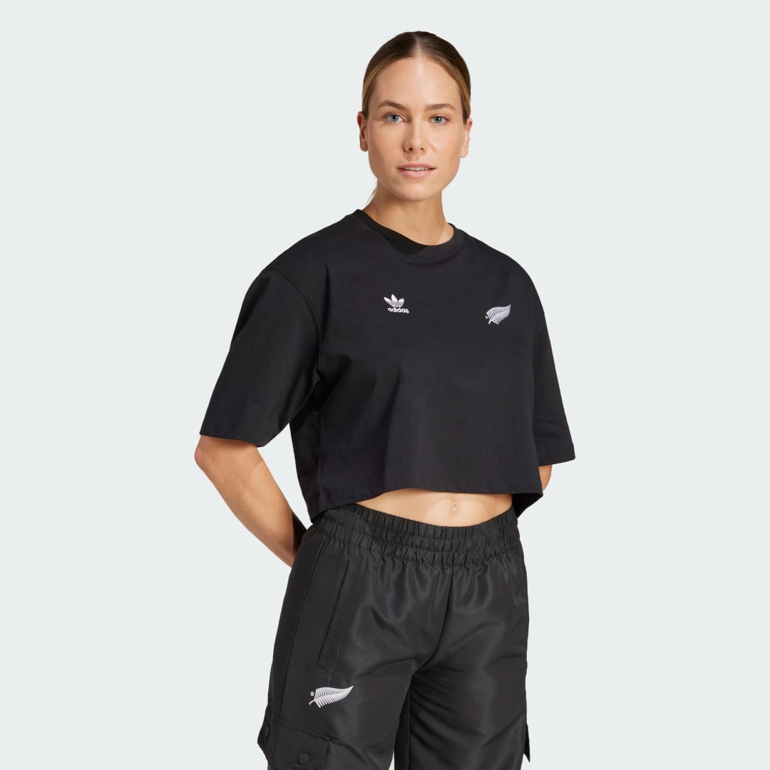Съкратен топ adidas Performance Essentials Crop T-Shirt Черно | JD4066, 1