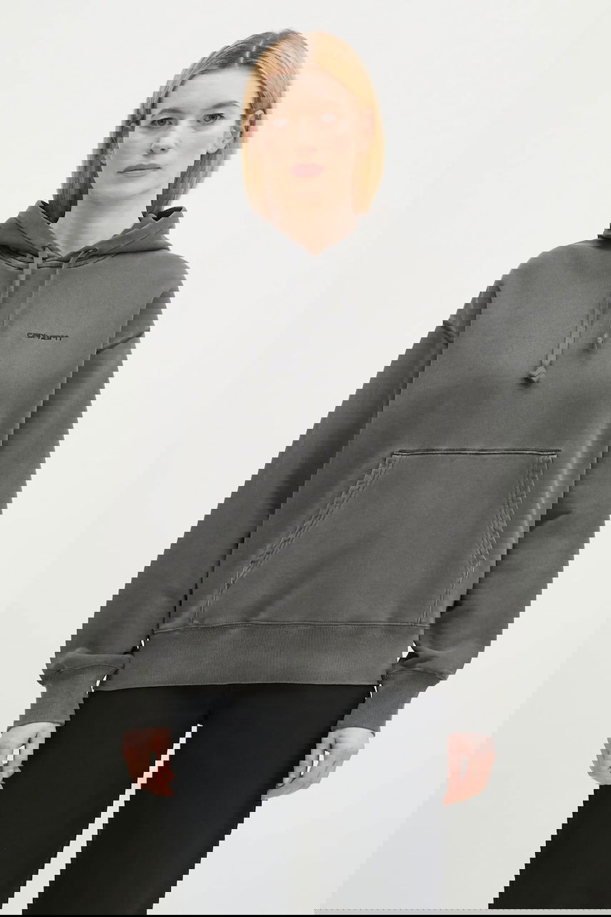 Суитчър Carhartt WIP Washed Hooded Lumo Sweat with Kangaroo Pocket Сиво | I034375.89GD, 0