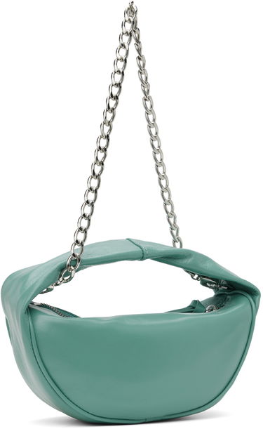 Чанта през рамо BY FAR BY FAR Cush Cadet Creased Leather Shoulder Bag Зелено | MWBTH014LL002BL052PL, 2