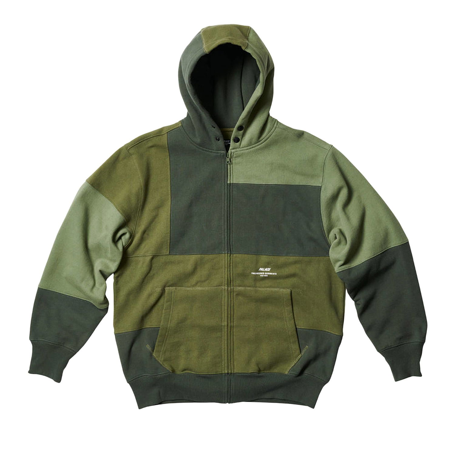 Яке Palace Engineered Garments x Heavy Patchwork Zip Hood Зелено | P23CS190, 1
