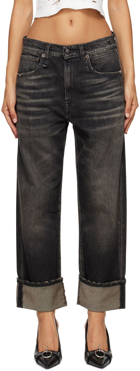 Дънки R13 R13 Cuffed X-Boyfriend Jeans Черно | R13WD111-D152C, 0