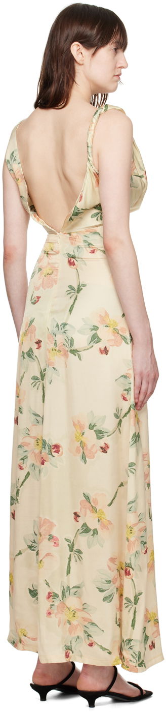 Pокля TOTEME TOTEME Women's Floral Print Twist Maxi Dress Бежово | 243-WRD1924-FB0220, 2