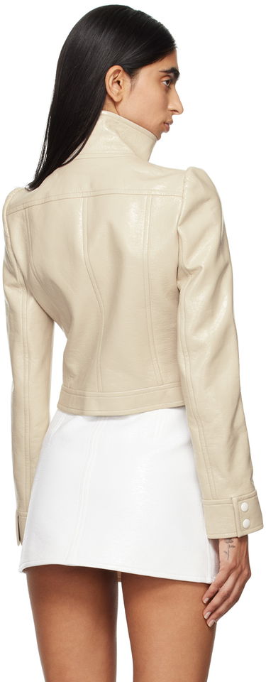 Яке Courrèges Reedition Cropped Faux Leather Jacket Бежово | PERCBL005VY0014, 2