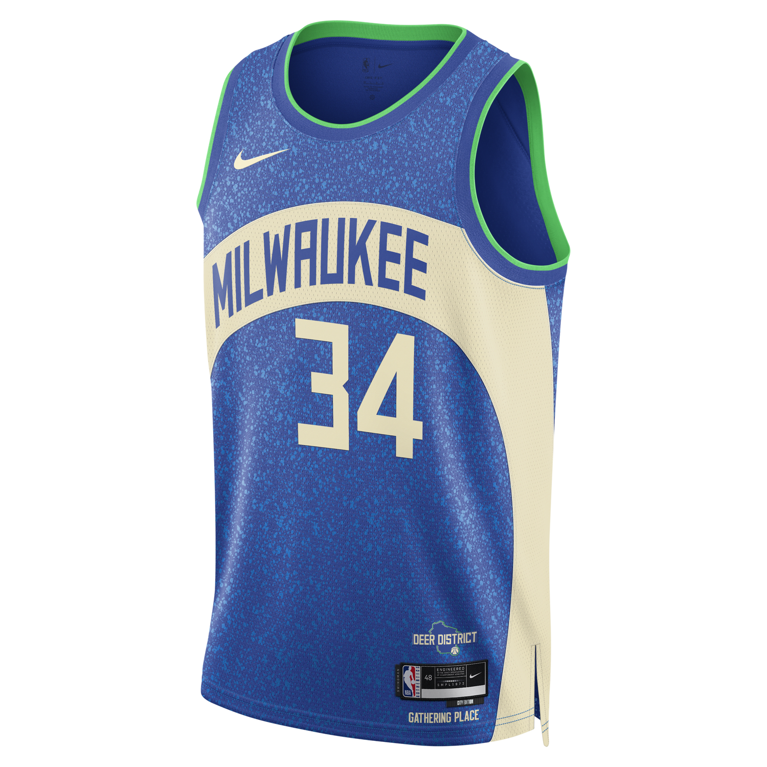 Фланелка Nike Dri-FIT NBA Swingman Giannis Antetokounmpo Milwaukee Bucks City Edition 2023/24 Jersey Тъмно синьо | DX8509-407, 1