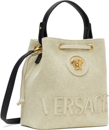 Дамска чанта Versace Versace Bucket Fabric & Leather Bag Бежово | 1018297_1A13696_6K72V, 1