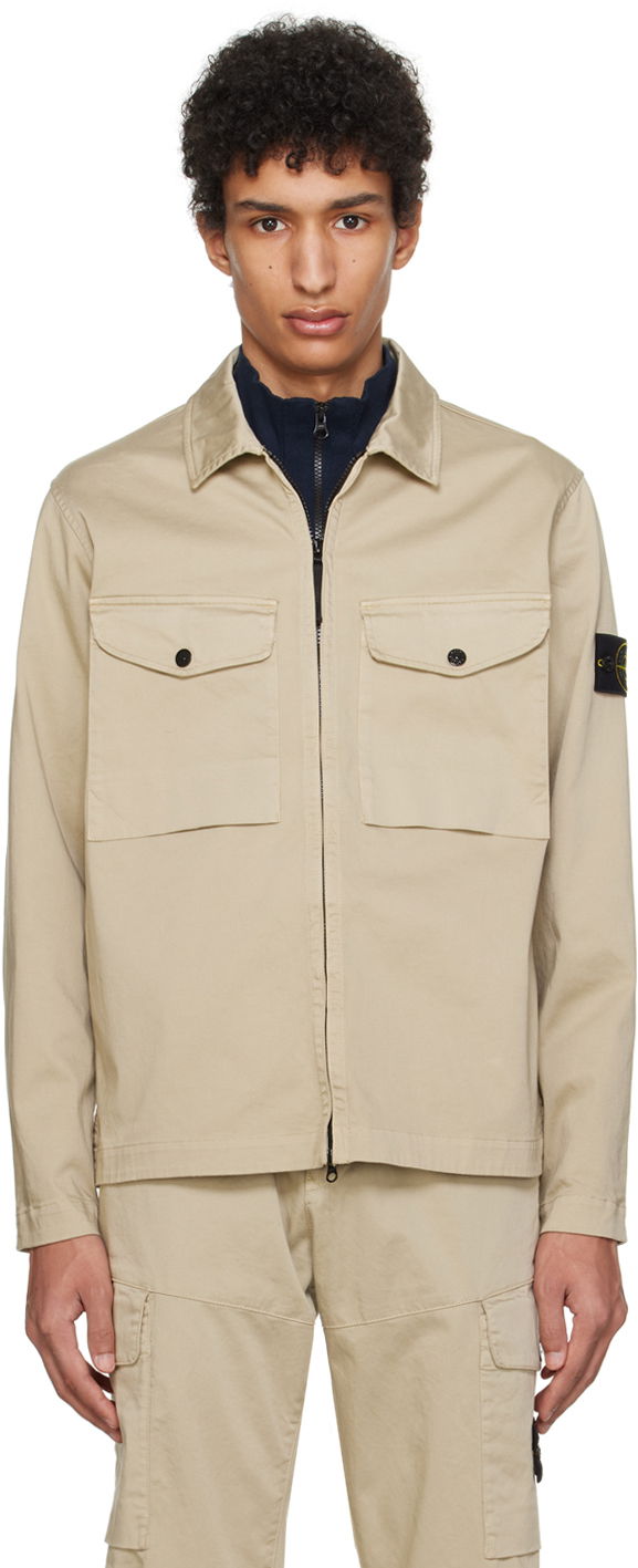Яке Stone Island Garment-Dyed Jacket Бежово | 801510812, 0