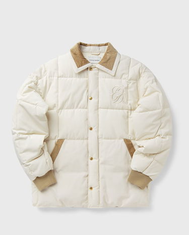 Пухо яке Drôle de Monsieur Quilted Jacket with Embroidered Logo and Corduroy Collar Бежово | I-CT139-PL163-OW, 2