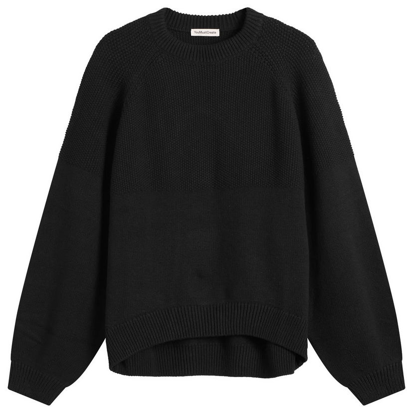 Пуловер YMC Bellow Sleeve Knit Sweater Черно | Q8ZAK-01