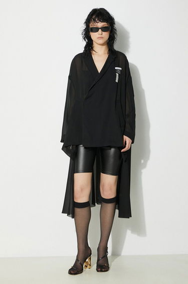 Риза UNDERCOVER Undercover Asymmetric Sheer Shirt Черно | UC1D1304.2, 1