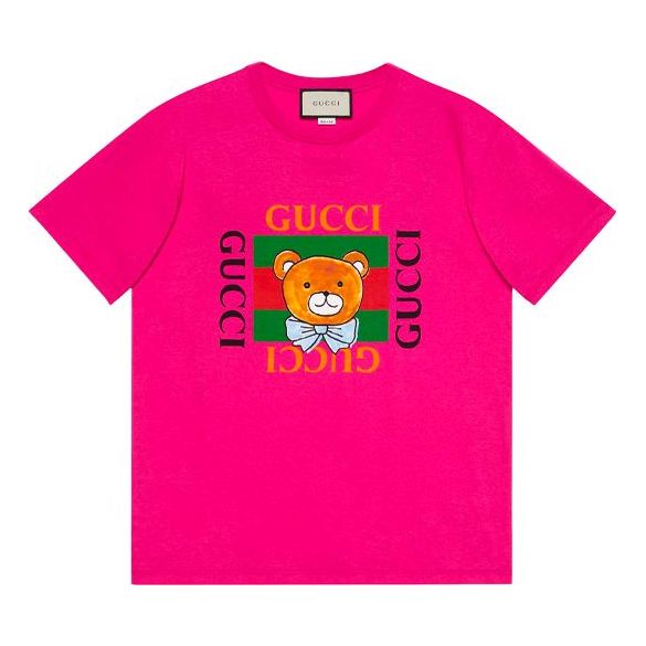 Тениска Gucci Gucci Loose Round Neck T-Shirt Розово | 548334-XJDJI-5251, 0