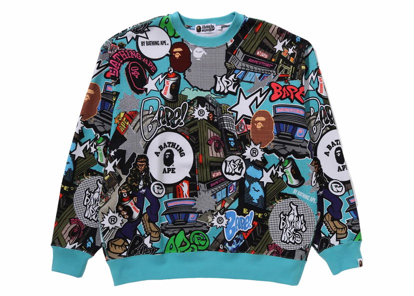 Суитчър BAPE BAPE Comic Art Crewneck Multicolor Многоцветен | 1K30-113-305