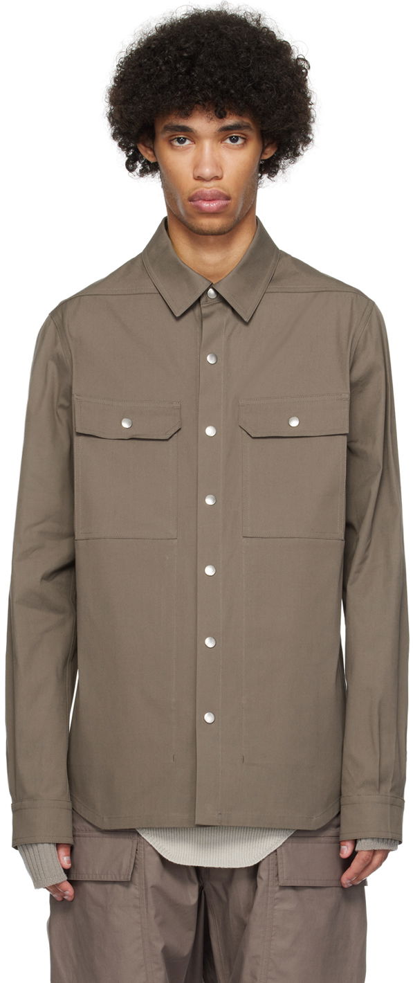 Риза Rick Owens Press-Stud Shirt Сиво | RU01D3729 TE, 0