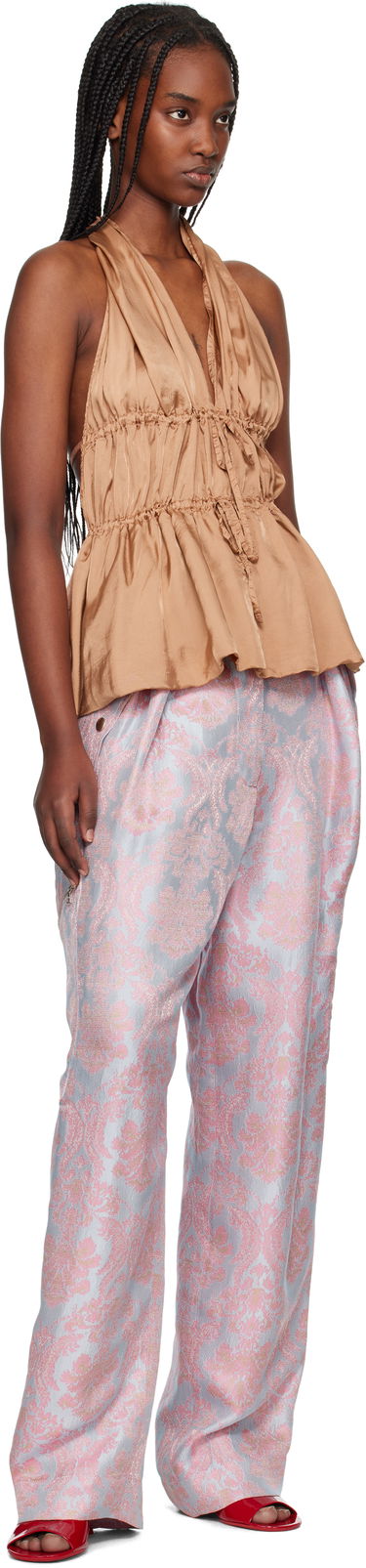 Потник Dries Van Noten Dries Van Noten Halterneck Satin Top Кафяво | 251-010741-1427, 3