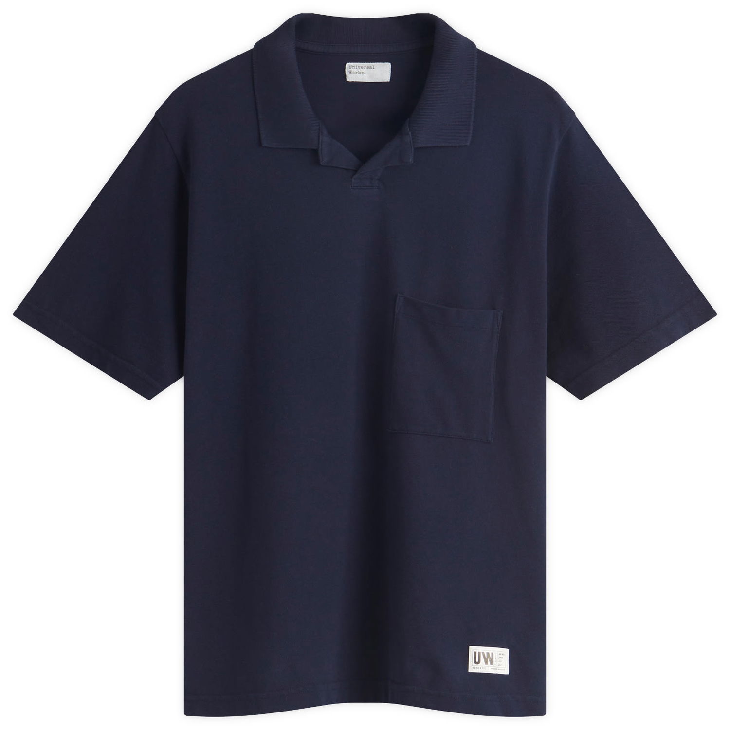 Поло тениска Universal Works Men's Pique Vacation Polo Shirt, Size Medium Тъмно синьо | 32633-BRN, 1