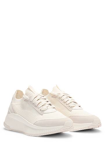 Облекло и аксесоари BOSS TTNM EVO Knitted and Suede Trainers Бяло | 50536413