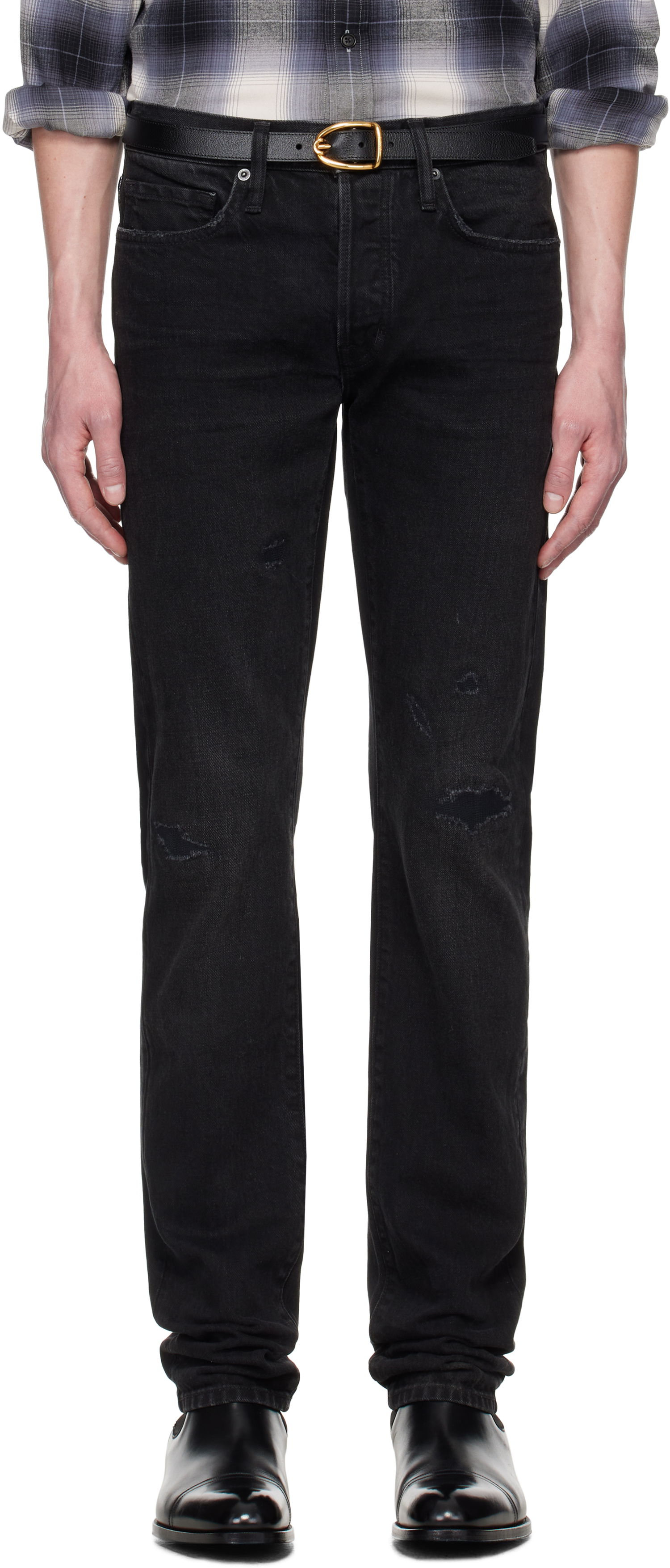 Дънки Tom Ford TOM FORD Stretch Straight Fit Jeans Черно | DPH001-DMC058S25, 0
