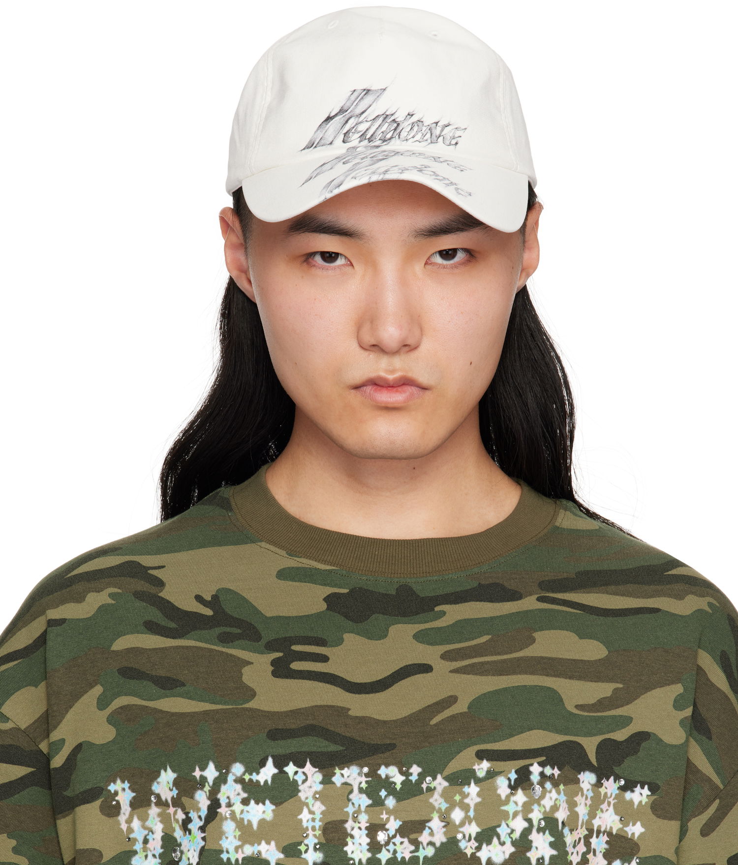Шапка с козирка We11done We11done Flame Logo Baseball Cap Бяло | WD-AH0-25-409-U-WH, 0