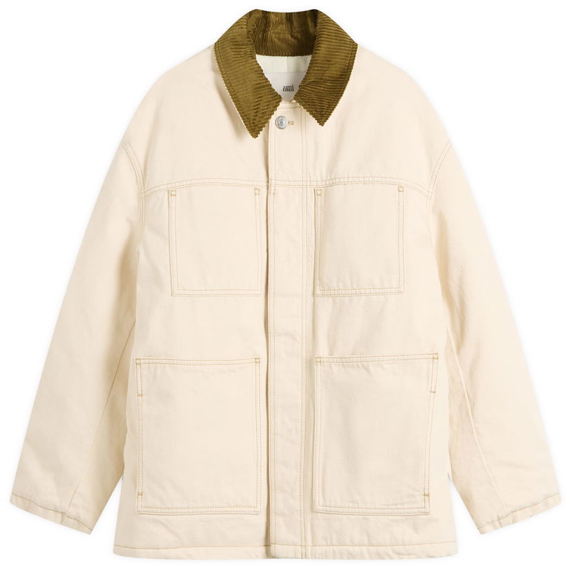 Яке AMI Cotton Twill Worker Jacket Бежово | H25UJK834-DE0106-150H25