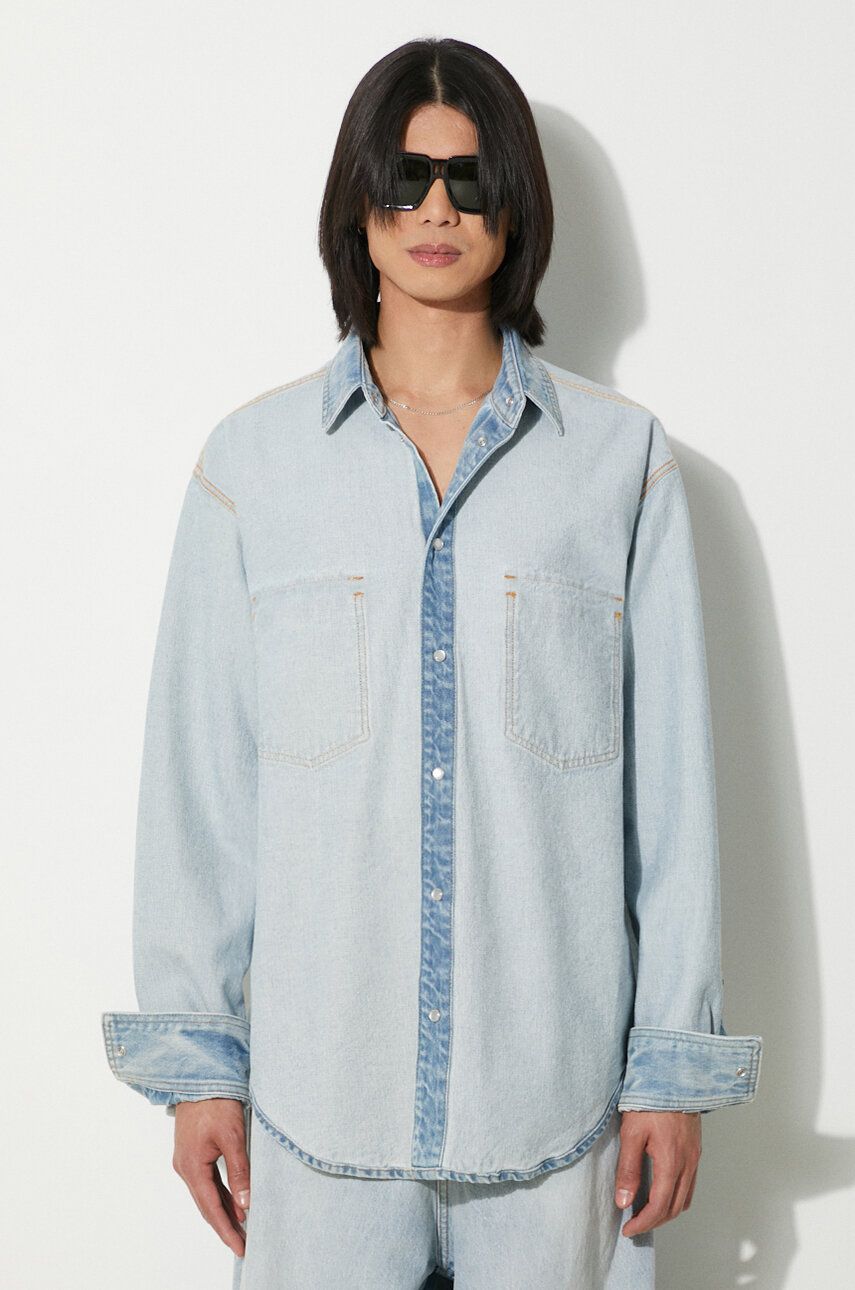 Риза VETEMENTS VETEMENTS Inside-Out Relaxed Denim Shirt Синьо | UE64SH500N, 0