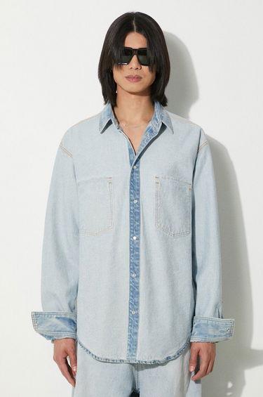 Риза VETEMENTS VETEMENTS Inside-Out Relaxed Denim Shirt Синьо | UE64SH500N, 0