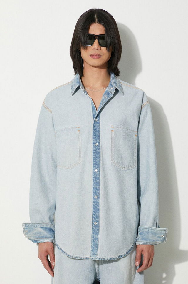 VETEMENTS Inside-Out Relaxed Denim Shirt
