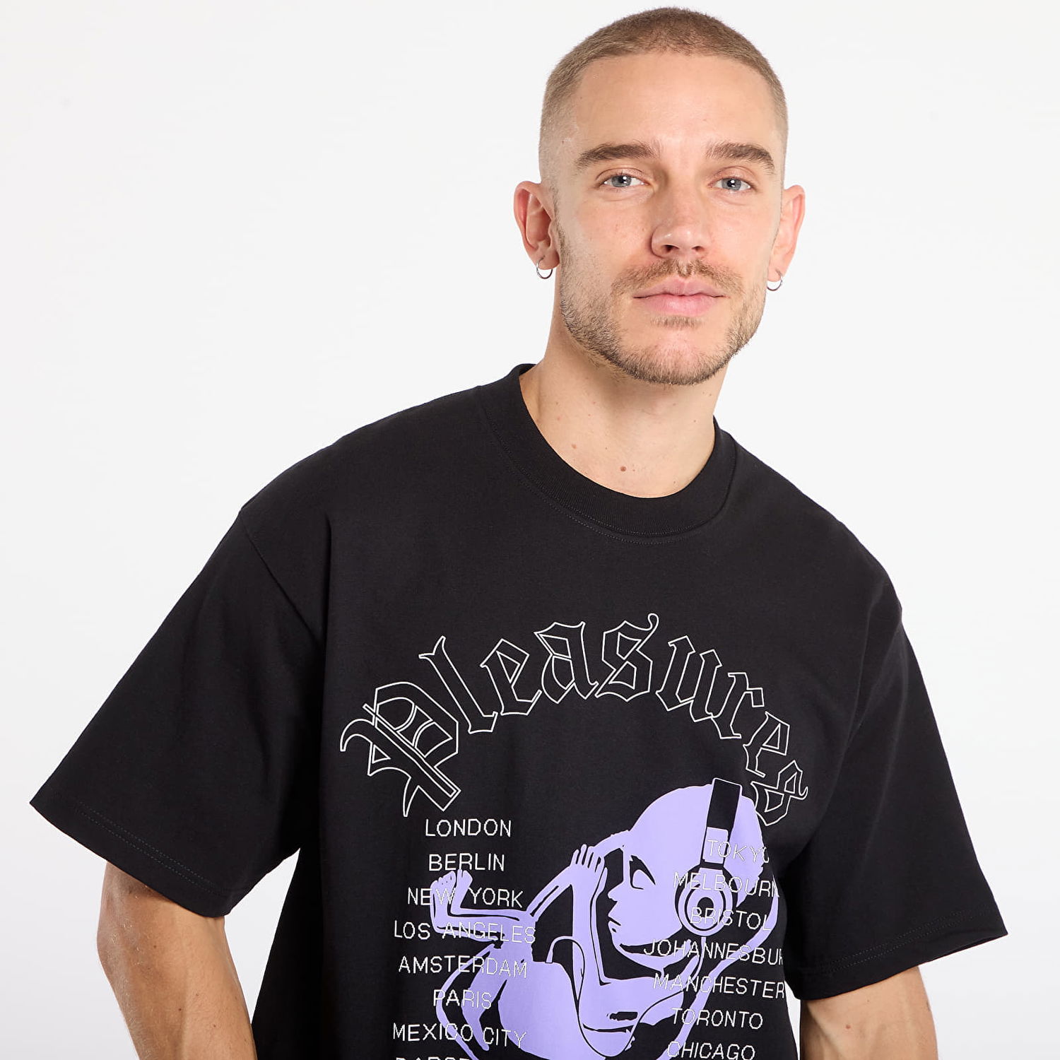 Тениска Pleasures Headphone Boiler Room T-Shirt Черно | P25F009-BLACK, 1