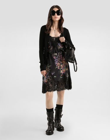 Пуловер Dolce & Gabbana Ribbed Collared Cardigan with Bejeweled Buttons Черно | FXVCPZJFMHGN0000, 1