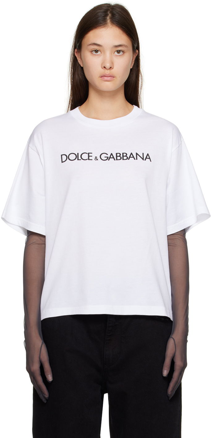 Тениска Dolce & Gabbana White Crewneck T-Shirt Бяло | F8U10T G7H4P, 0