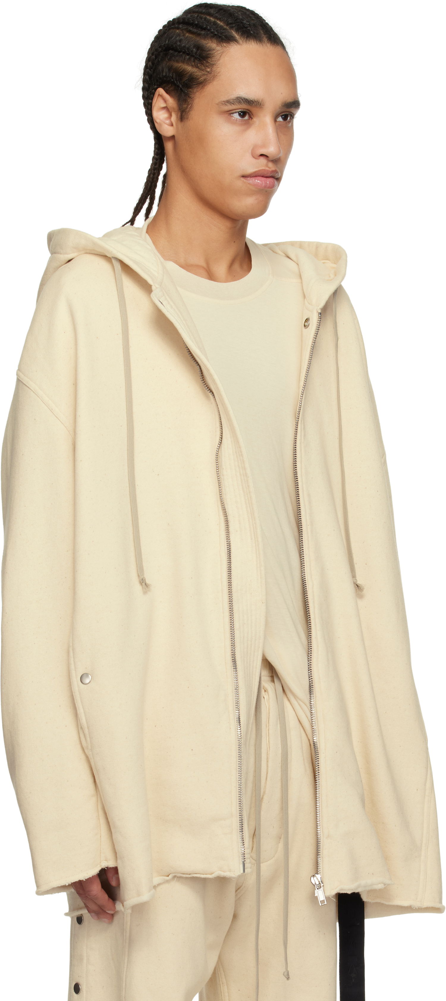 Суитчър Rick Owens Rick Owens DRKSHDW Peter Zipped Hoodie Бежово | DU01E3289 FN, 1