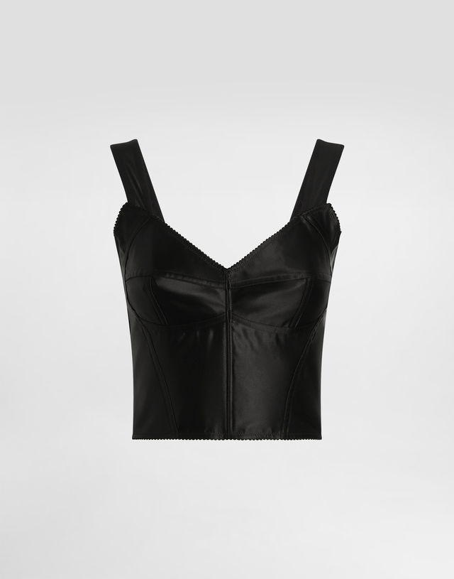 Dolce & Gabbana Elastic Satin Bustier Top