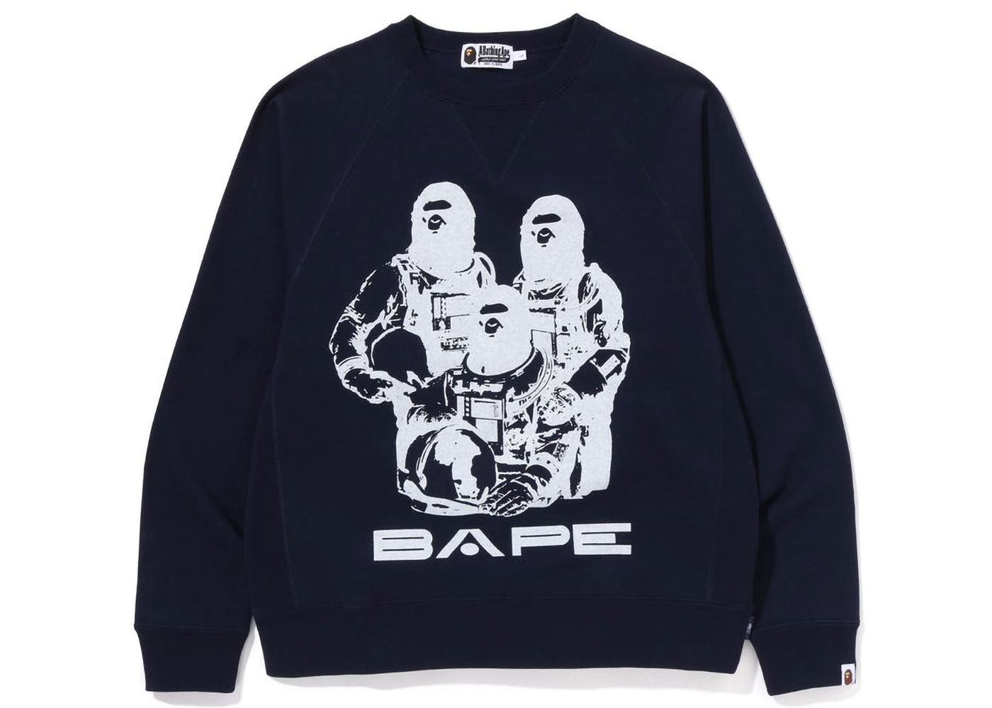 Пуловер BAPE Relaxed Fit Space System Crewneck Тъмно синьо | 1J30-113-005, 0
