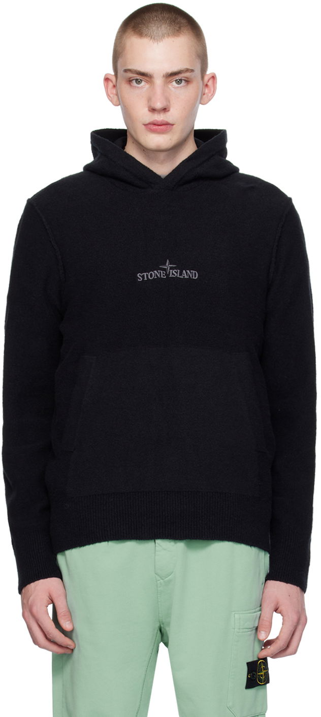 Суитчър Stone Island Embroidered Hoodie Черно | 8015513D2, 0