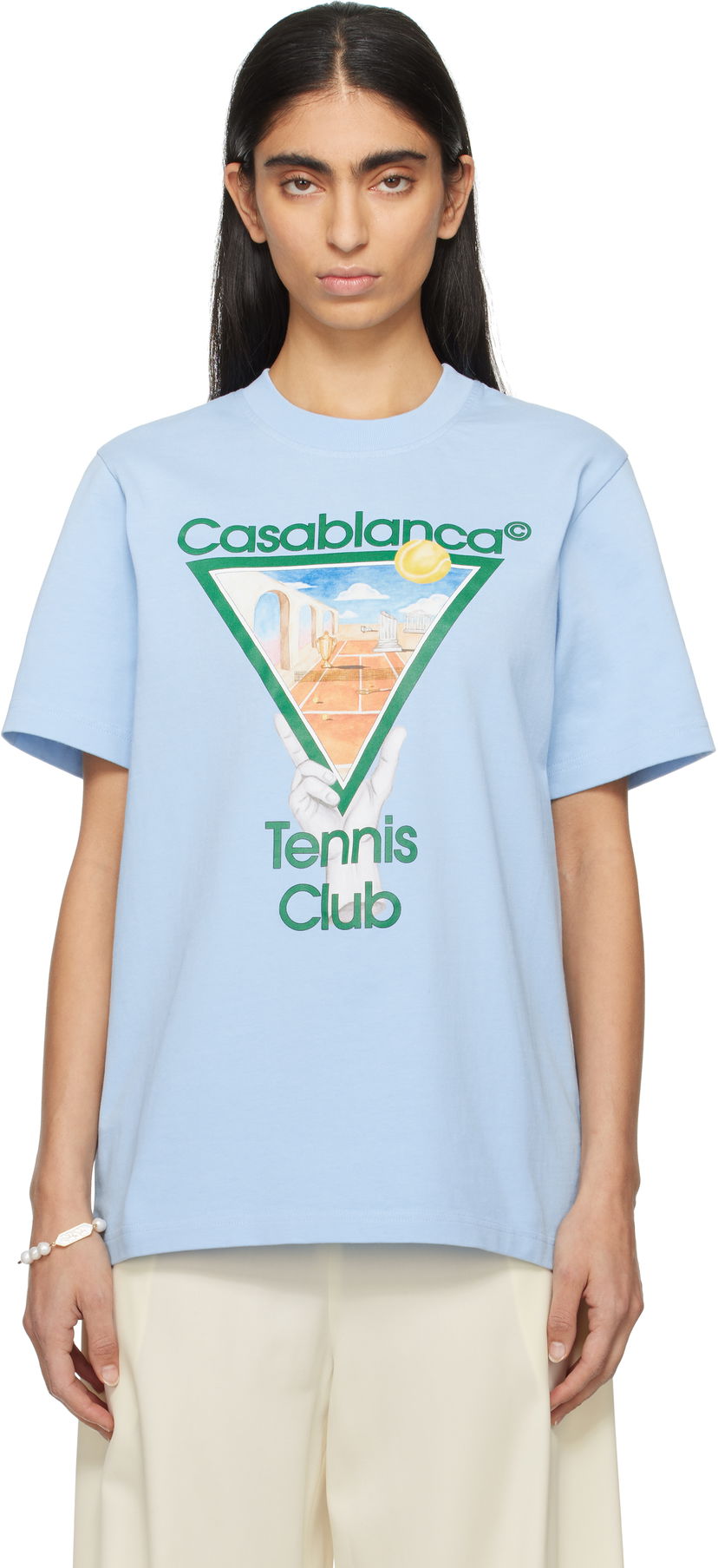 Тениска Casablanca Metaphysical Tennis Icon Graphic T-Shirt Синьо | U-WPS25-JTS-001-09