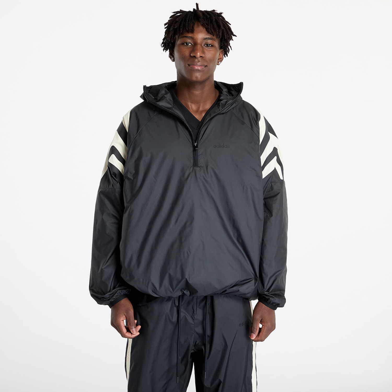 Суитчър adidas Originals Fear Of God Athletics x Woven 1/2 Zip Hoodie Black Черно | IS5299, 0