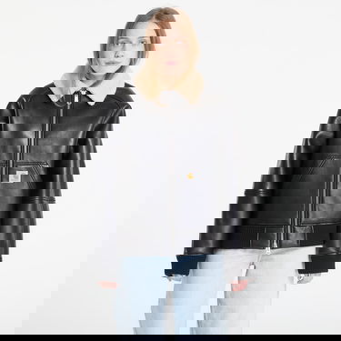 Яке бомбър Carhartt WIP Shepton Faux Leather Sherpa Collar Jacket Черно | I035974.1LMXX, 0