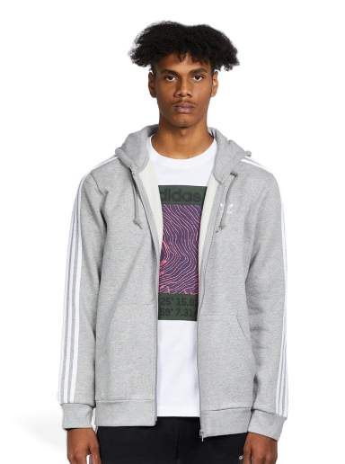 Суитчър adidas Originals 3-Stripes FZ Hoodie Сиво | ED5969