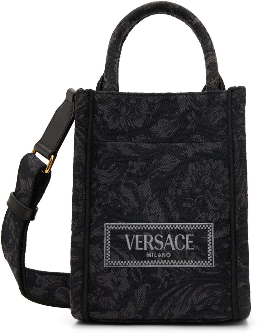 Голяма пазарска чанта Versace Barocco Athena Mini Tote Черно | 1011565_1A09741