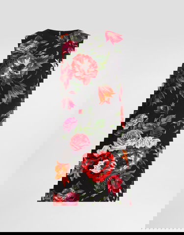 Pокля Dolce & Gabbana Dolce & Gabbana Floral Print Sleeveless Mini Dress Черно | F6TWFTFSRQTHN5PB, 0