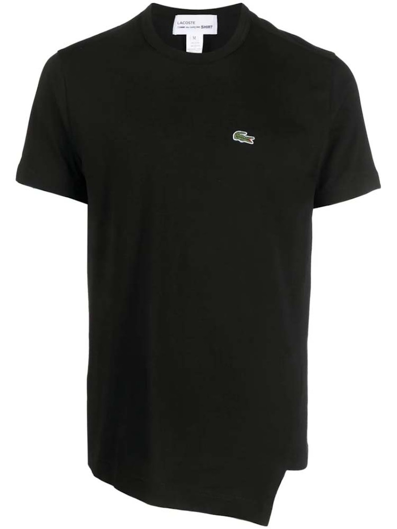 Тениска Comme des Garçons Comme des Garcons x Lacoste Small Logo Asymmetric T-Shirt Черно | FL-T014-W23 BLACK