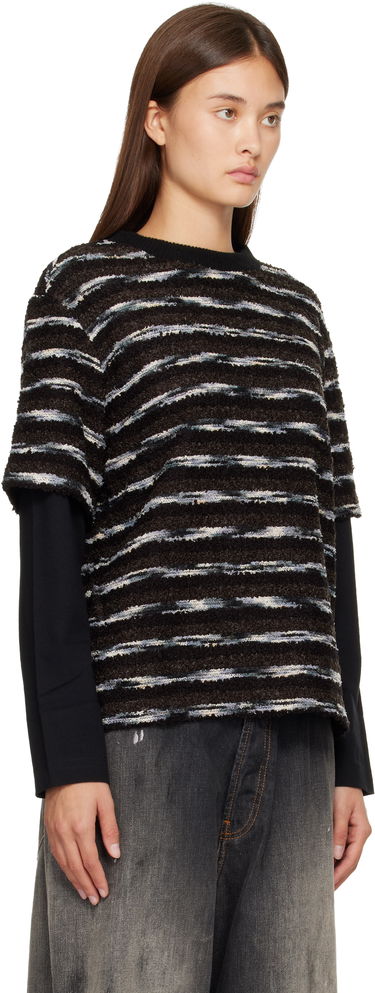 Пуловер Andersson Bell Textured Striped Short-Sleeve Layered Sweater Многоцветен | atb1373u, 1