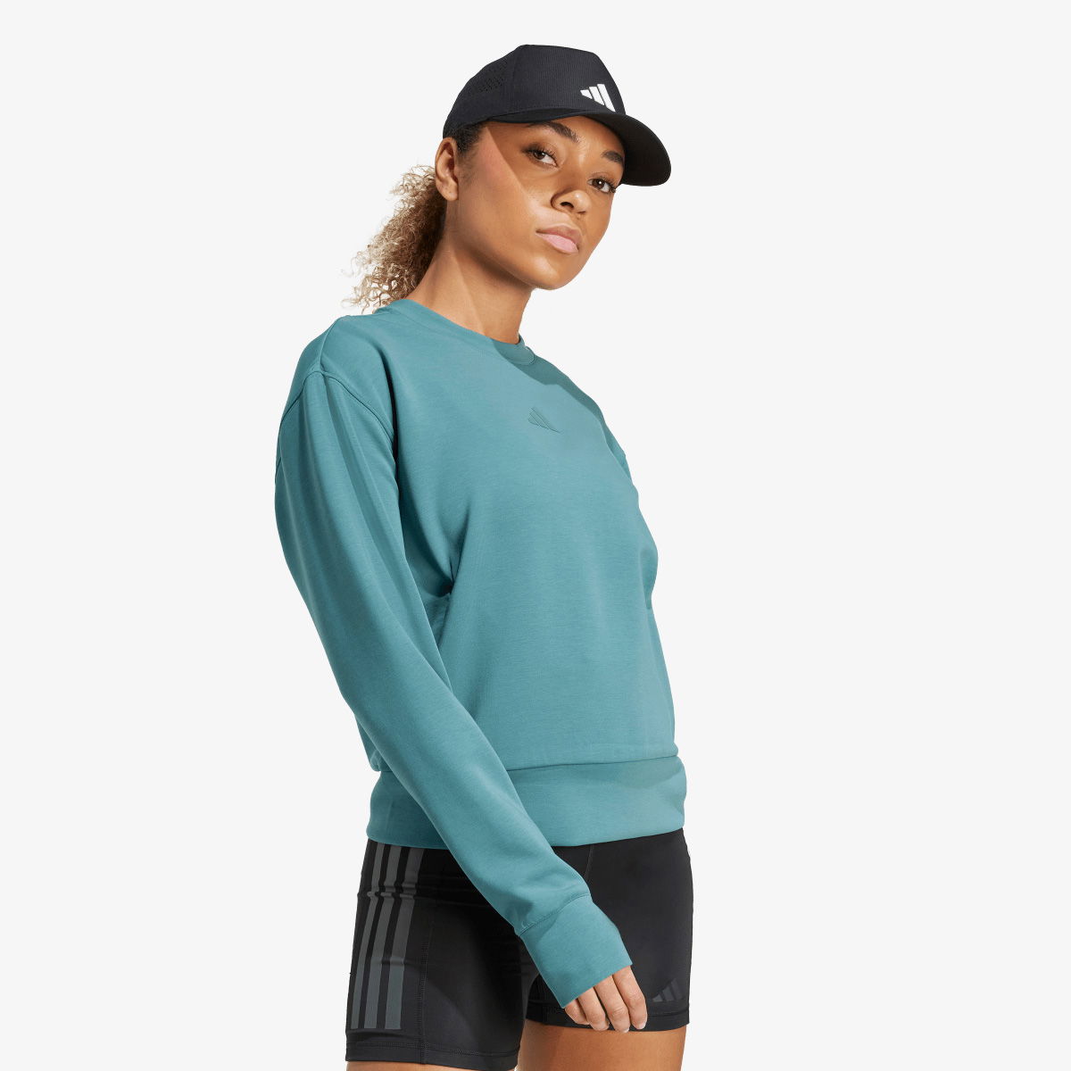Суитчър adidas Performance Designed-for-Training Warm-Up Crewneck Sweatshirt Зелено | JW3395, 1