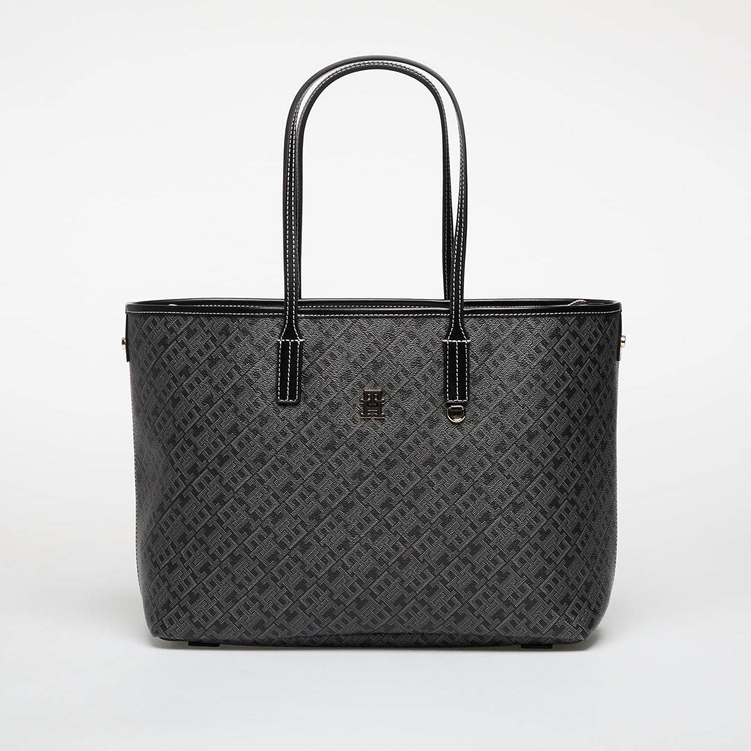 Голяма пазарска чанта Tommy Hilfiger Th Monoplay Leather Tote Черно | AW0AW17696 BDS, 0