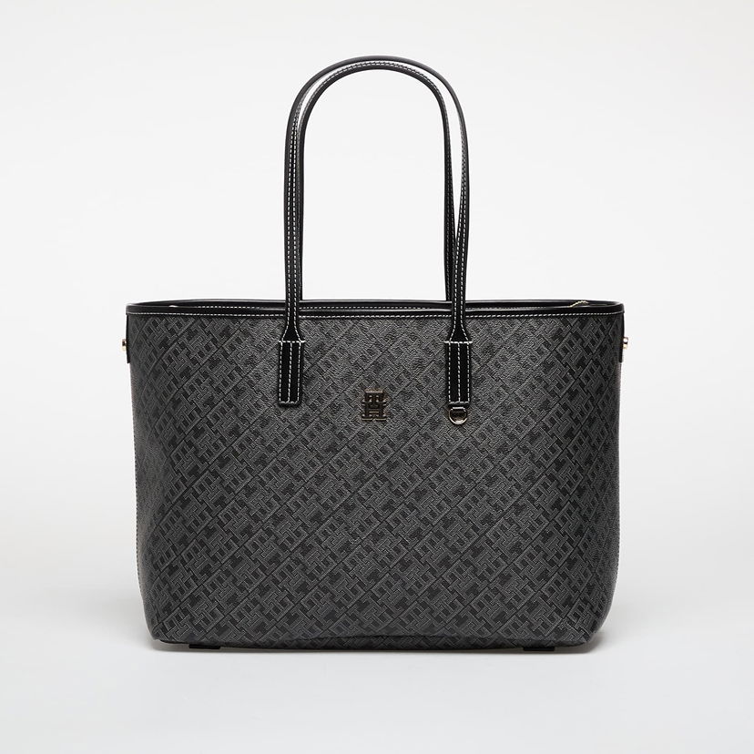 Голяма пазарска чанта Tommy Hilfiger Th Monoplay Leather Tote Черно | AW0AW17696 BDS