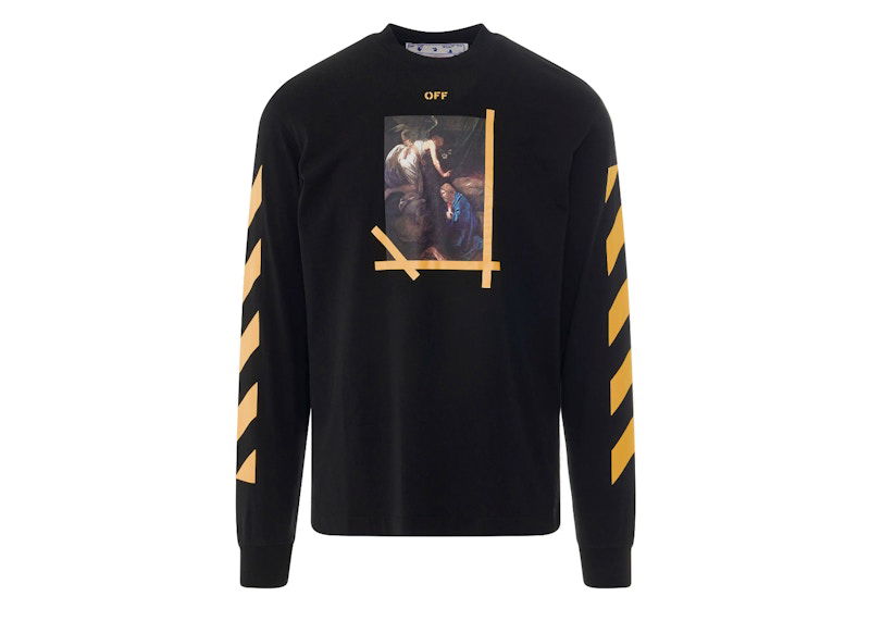 Тениска Off-White Diagonal Arrow Caravaggio Skate T-Shirt Long Sleeve Черно | OMAB064C99JER0111001, 0