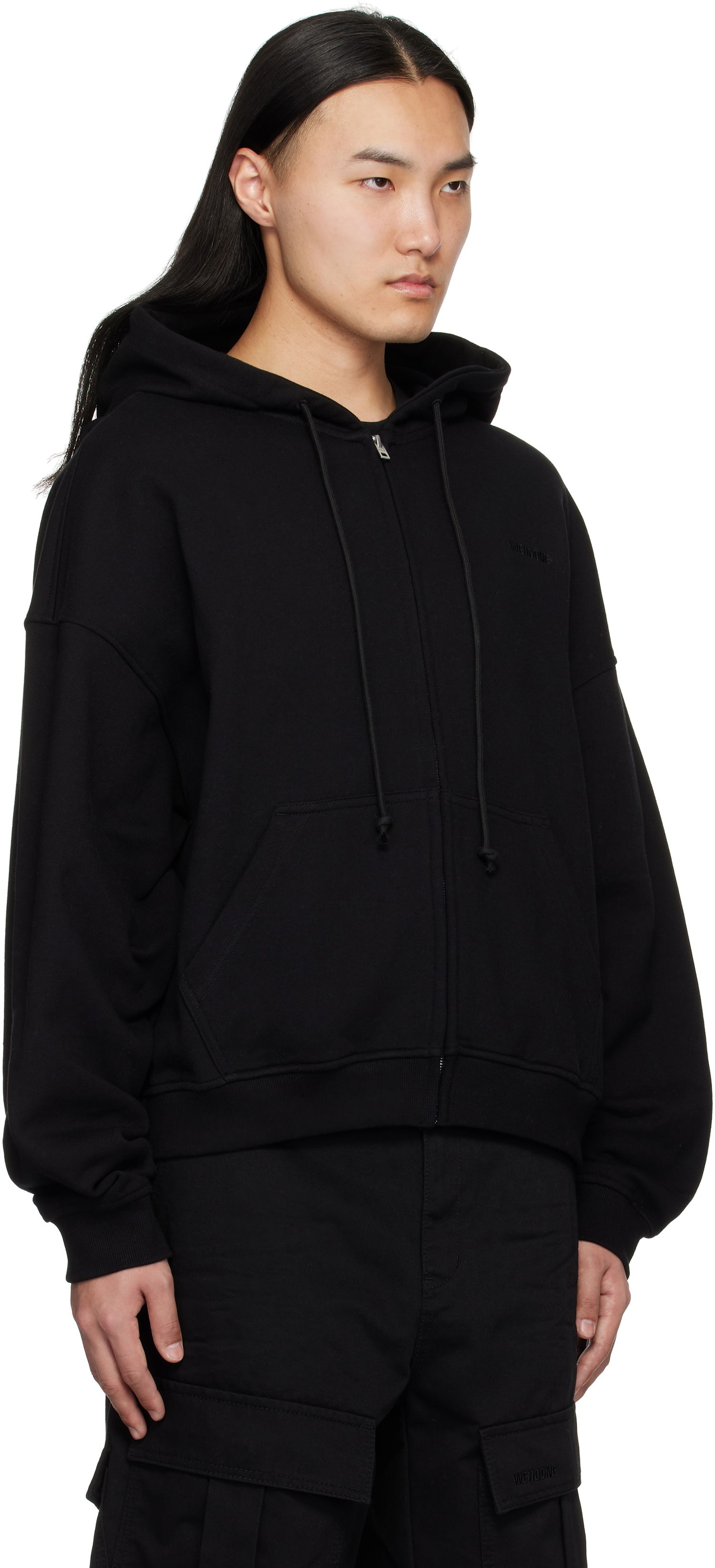Суитчър We11done We11done Twin All Around Zip-Up Hoodie Черно | WD-TJ0-25-833-U-BK, 1